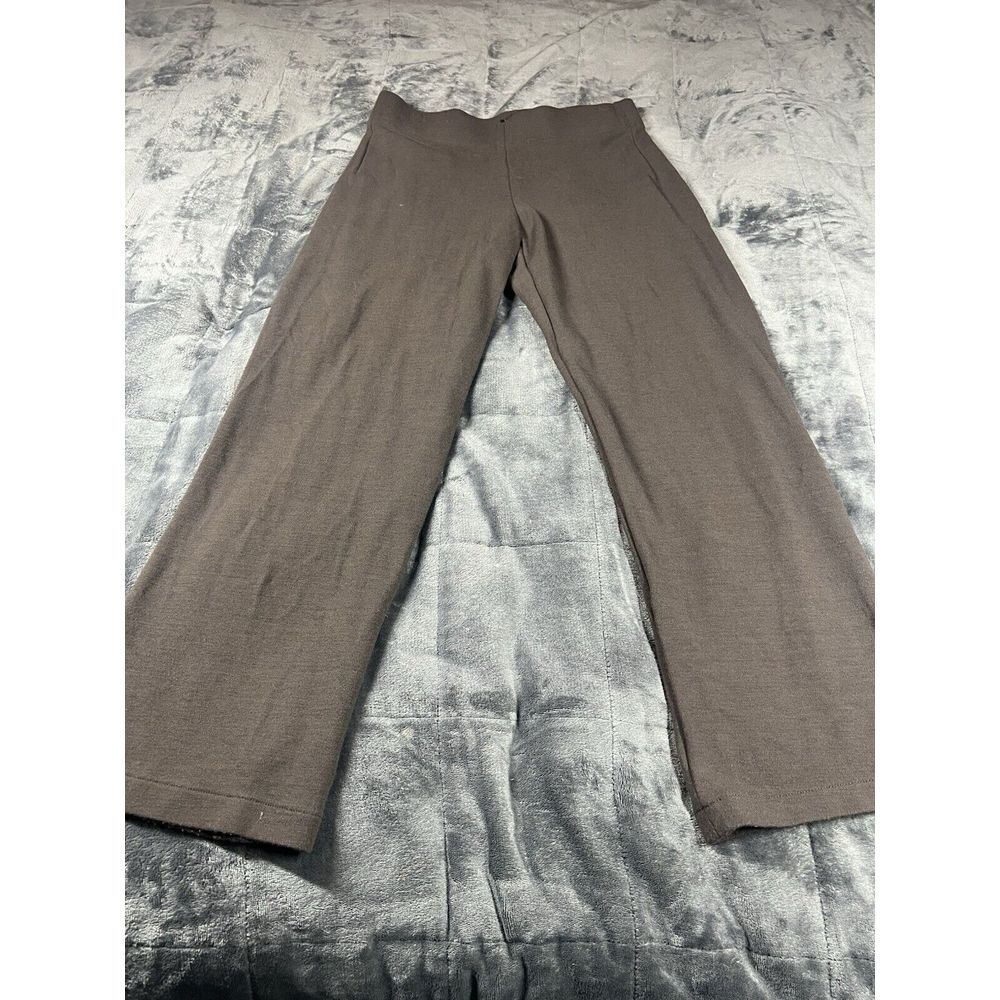 EILEEN FISHER Pants Size S Sweater Knit Straight Pull On dark taupe Brown